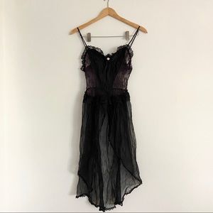 Black lace lingerie dress